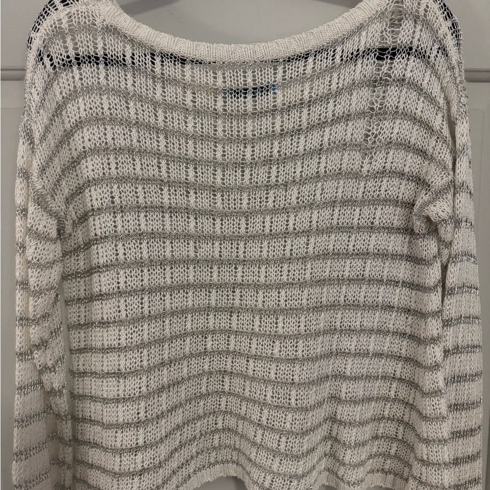 Alice + Olivia Designer Mesh Crew Neck Sweater size Large - Picture 9 of 11
